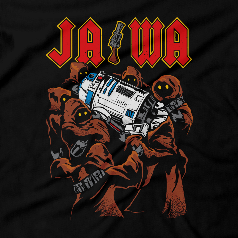 Heavy Metal Tees by Draculabyte l Made from 100% cotton, this unisex t-shirt rocks. Black T-shirt in sizes from small to 6X. Metalheads, Graphic Art, Rock, Movie, Film, Sci-Fi, Yoda, Baby Yoda, Jedi, The Force, Mandalorian, Boba Fett, C-3PO, R2D2, BB8, The Droids, Star Wars, Luke Skywalker, Princess Leia, Jawas, Jawa, Sand Crawler, Album, Music, Horns