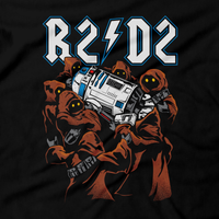 Heavy Metal Tees by Draculabyte l Made from 100% cotton, this unisex t-shirt rocks. Black T-shirt in sizes from small to 6X. Metalheads, Graphic Art, Rock, Movie, Film, Sci-Fi, Yoda, Baby Yoda, Jedi, The Force, Mandalorian, Boba Fett, C-3PO, R2D2, BB8, The Droids, Star Wars, Luke Skywalker, Princess Leia, Jawas, Jawa, Sand Crawler, Album, Music, Horns