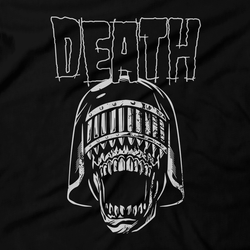 Heavy Metal Tees by Draculabyte l Made from 100% cotton, this unisex t-shirt rocks. Black T-shirt in sizes from small to 6X. Comic Book, Comic, Mega City One, Father of Justice, Fear, Judge Death, Dark Judges, Movie, Film, Mortis, Fire, 70's, 80s, 90s, 1980s, 1990s, Dead or alive, Cop, Justice, Robocop, Law, Cop, Police