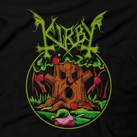 Heavy Metal Tees by Draculabyte l Made from 100% cotton, this unisex t-shirt rocks. Black T-shirt in sizes from small to 6X.  Retro, Video Games, Gamer, SNES, Switch, Cute, N64, Graphic Art, Suck, Dreamland, Super Smash Bros, N64, Super Mario 64, Zelda, Link, Ocarina of Time, Deku Tree, kirby and the forgotten land, Dungeon, Online Shop, Store, TLOZ, Girl