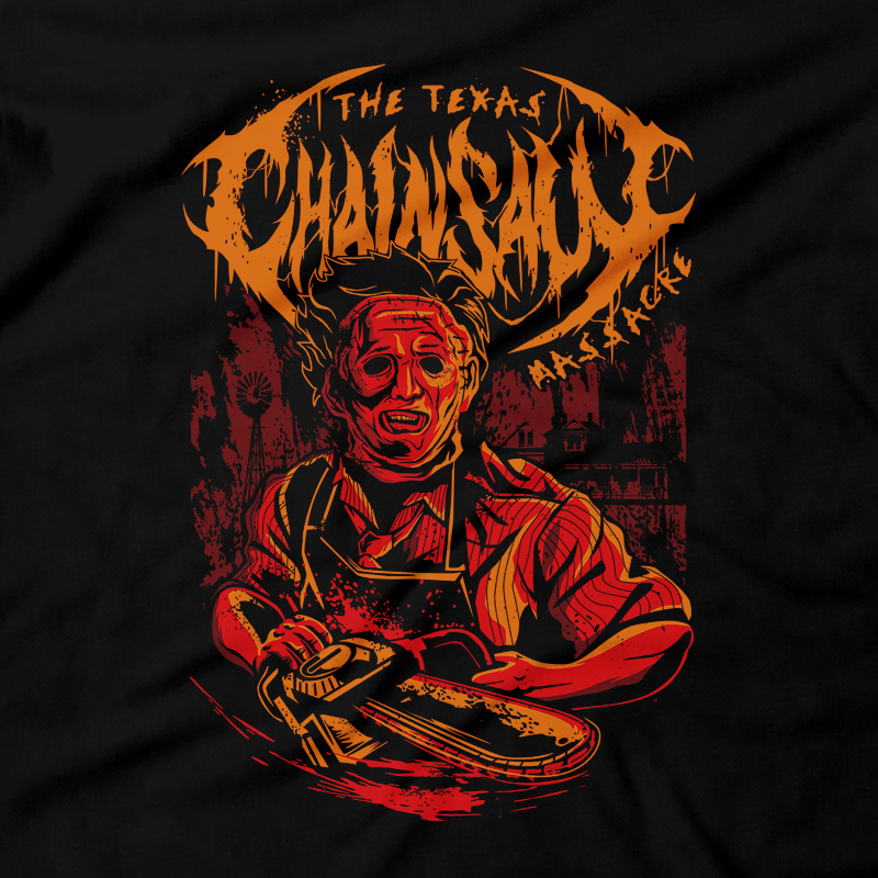 Heavy Metal Tees by Draculabyte l Made from 100% cotton, this unisex t-shirt rocks. Black T-shirt in sizes from small to 6X. Horror, Movie, Film, Scary, Halloween, Evil, Bloody, Killer, Murder, Terror, Texas Chainsaw Massacre, Leatherface, Slasher, Michael Myers, Freddy Family, 70s, 80s, , Jason Voorhees, 80s, Shirt, Clothes
