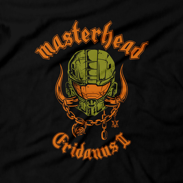 Heavy Metal Tees by Draculabyte l Made from 100% cotton, this unisex t-shirt rocks. Black T-shirt in sizes from small to 6X. Metalheads, Graphic Art, Halo, Spartan, Halo 2, Halo 3, Halo Reach, Motorhead, Master Chief, Grunts, John 117, Overkill, Battle Rifle,  Halo: Combat Evolved, Final Boss, Multiplayer, Red VS Blue, Covenant, Elite, Microsoft Xbox