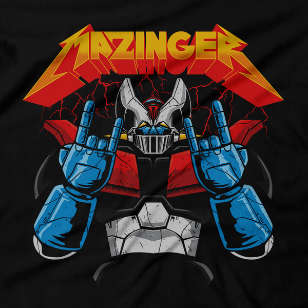 Heavy Metal Tees by Draculabyte l Made from 100% cotton, this unisex t-shirt rocks. Black T-shirt in sizes from small to 6X. Anime, Movie, Film, Animation, Japan, Japanese, Cartoon, Mazinger, Mech, Mobile Suit Gundam, Mobile Police Patlabor, Macross, Bubblegum Crisis,  Art, Tee, Store, Clothes