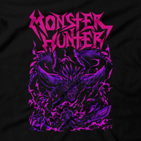 Heavy Metal Tees by Draculabyte l Made from 100% cotton, this unisex t-shirt rocks. Black T-shirt in sizes from small to 6X. Evil, Metalheads, Metal Heads, Monster, Beast, RPG, Monster Hunter World, Iceborne, Playstation, Xbox, Windows, Action Role Playing, Capcom, Hunting Horn, Great Jagras, Anjanath, Diablos, Nergigante, Legiana, Creature