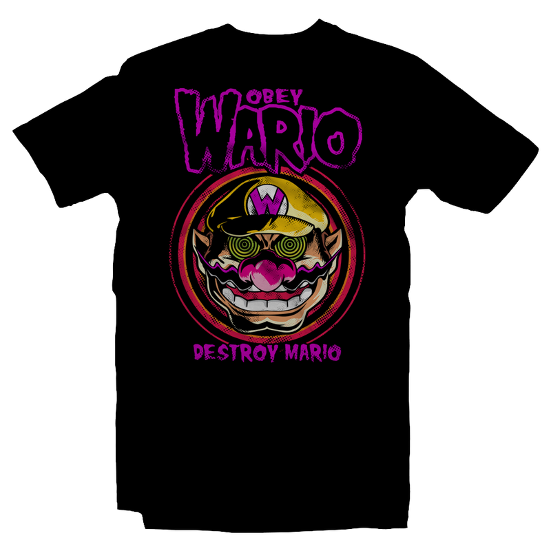 Heavy Metal Tees by Draculabyte l Made from 100% cotton, this unisex t-shirt rocks. Black T-shirt in sizes from small to 6X. Metal, Wario, Warioland, Wah, Super Mario, Super Mario Land, Super Smash Bros, Cute, Shirt, Nintendo, Switch, SMB, 6 Golden Coins, Evil, Funny, Retro Game Graphic Art. Destroy, Waluigi, Luigi, Online