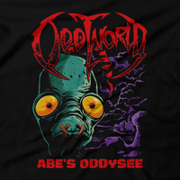 Heavy Metal T-Shirt for Me and Women - Sizes S, M, L, XL, 2X, 3X, 4X, 5X, 6X, Black - Retro Gaming, PS1, Classic, Oddworld, Abe's Odyssey, Stranger, Soul Storm, New and Tasty, RuptureFarms, Mudokon, Crash, Jak and Daxter, PS2, Playstation 2, Insomniac, Spyro, Ratchet and Clank, Guns, PS3, PS4, PS5, Spyro