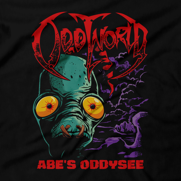 Heavy Metal T-Shirt for Me and Women - Sizes S, M, L, XL, 2X, 3X, 4X, 5X, 6X, Black - Retro Gaming, PS1, Classic, Oddworld, Abe's Odyssey, Stranger, Soul Storm, New and Tasty, RuptureFarms, Mudokon, Crash, Jak and Daxter, PS2, Playstation 2, Insomniac, Spyro, Ratchet and Clank, Guns, PS3, PS4, PS5, Spyro