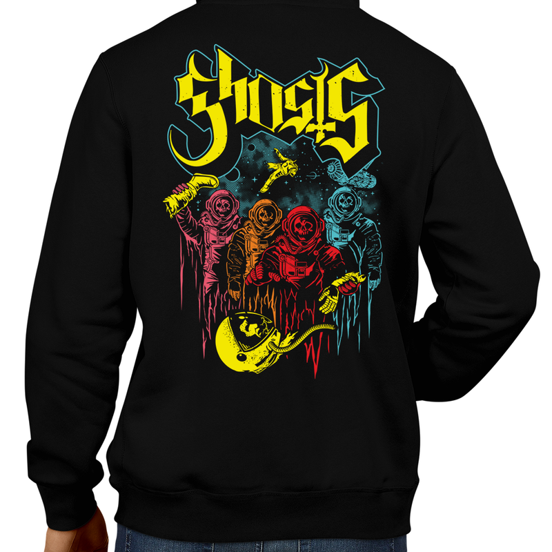 This unisex hoodie rocks. Black Hoodie For Men or Women. Sizes S to 5X - Gamer, Hoody, Winter, Ghosts, Inky, Pinky, Blinky, Clyde, Sci-Fi, Pac-Man, Space, Death, Pacman, Arcade, 80s, 1980s, Astronaut, Nasa, Skull, Skeleton, Ghost Band, Papa Emeritus, Namco, Horror, Video Game, Graphic Art