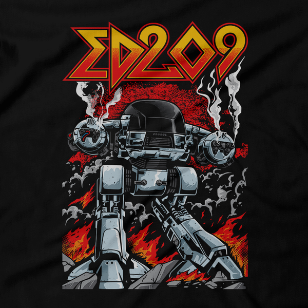 Heavy Metal Tees by Draculabyte l Made from 100% cotton, this unisex t-shirt rocks. Black T-shirt in sizes from small to 6X. Robo, Shirt, Vigilante, Robocop, 80s, Comic, Comic Book, Terminator, Video Game, Arcade, Alex Murphy, Detroit, Ed-209,  Omni Consumer Products, OCP, Robot, Mechanical, Anne Lewis, Dead or alive, Cop, Justice