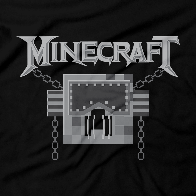 Heavy Metal Tees by Draculabyte l Made from 100% cotton, this unisex t-shirt rocks. Black T-shirt in sizes from small to 6X. Evil, Metalheads, Metal Heads, Blocks, Survial, Crafting, Building, Minecraft, Microsoft, Xbox, Playstation, Nintendo, Switch, Mobile Phone, Clothes, Pixel, Mojang, Megadeth, Rest in Peace, Windows, Multiplayer, Kids