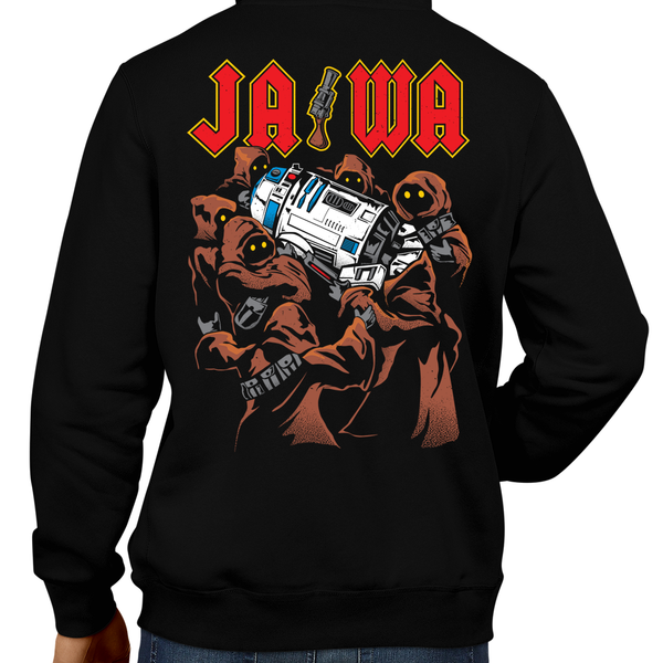 This unisex hoodie rocks. Black Hoodie For Men or Women. Sizes S to 5X - Metalheads, Graphic Art, Rock, Movie, Film, Sci-Fi, Yoda, Baby Yoda, Jedi, The Force, Mandalorian, Boba Fett, C-3PO, R2D2, BB8, The Droids, Star Wars, Luke Skywalker, Princess Leia, Jawas, Jawa, Sand Crawler, Album, Music, Horns, Online Shop, Winter, Store