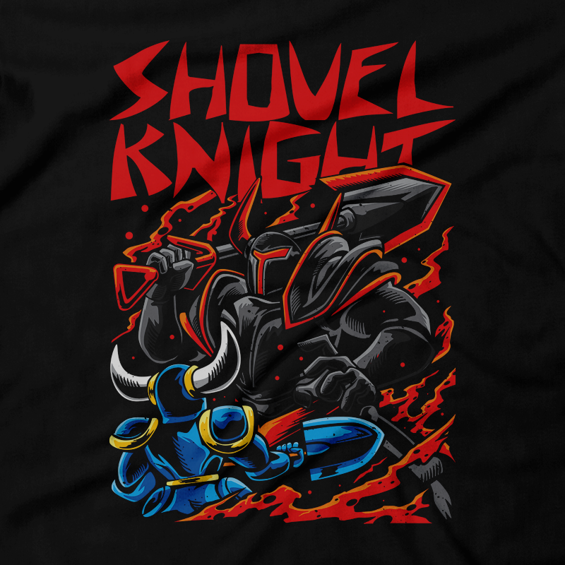 Heavy Metal Tees by Draculabyte l Made from 100% cotton, this unisex t-shirt rocks. Black T-shirt in sizes from small tKnight, Black Knight, Retro, Video Games, Metalhead, Shovel Knight, 8-Bit, NES, Playstation, XBox, Nintendo Switch, Plague of Shadows, Specter of Torment, Showdown, Enchantress, King of Card Clothes, Shop Graphic Art.