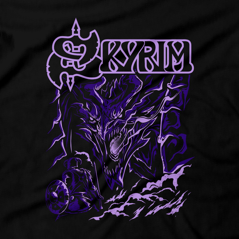 Heavy Metal Tees by Draculabyte l Made from 100% cotton, this unisex t-shirt rocks. Black T-shirt in sizes from small to 6X. Metalheads, Rpg, Open World, Elder Scrolls, Skyrim, Dragon, Dragons, Aela the Huntress, Alduin, Hunter,  Final Boss, Metalheads, Eredin, Dungeon, shirt, gift, Graphic Art
