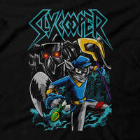 Heavy Metal T-Shirt for Me and Women - Sizes S, M, L, XL, 2X, 3X, 4X, 5X, 6X, Black - Retro Gaming, PS1, Classic, Sly Cooper, 2,3, 4, Collection, Stealth, Raccoon, , Crash, Jak and Daxter, PS2, Playstation 2, Spyro, Ratchet and Clank, Guns, PS3, PS4, PS5, Sucker Punch, Murray, Bentley, Turtle, Hippo, Spyro