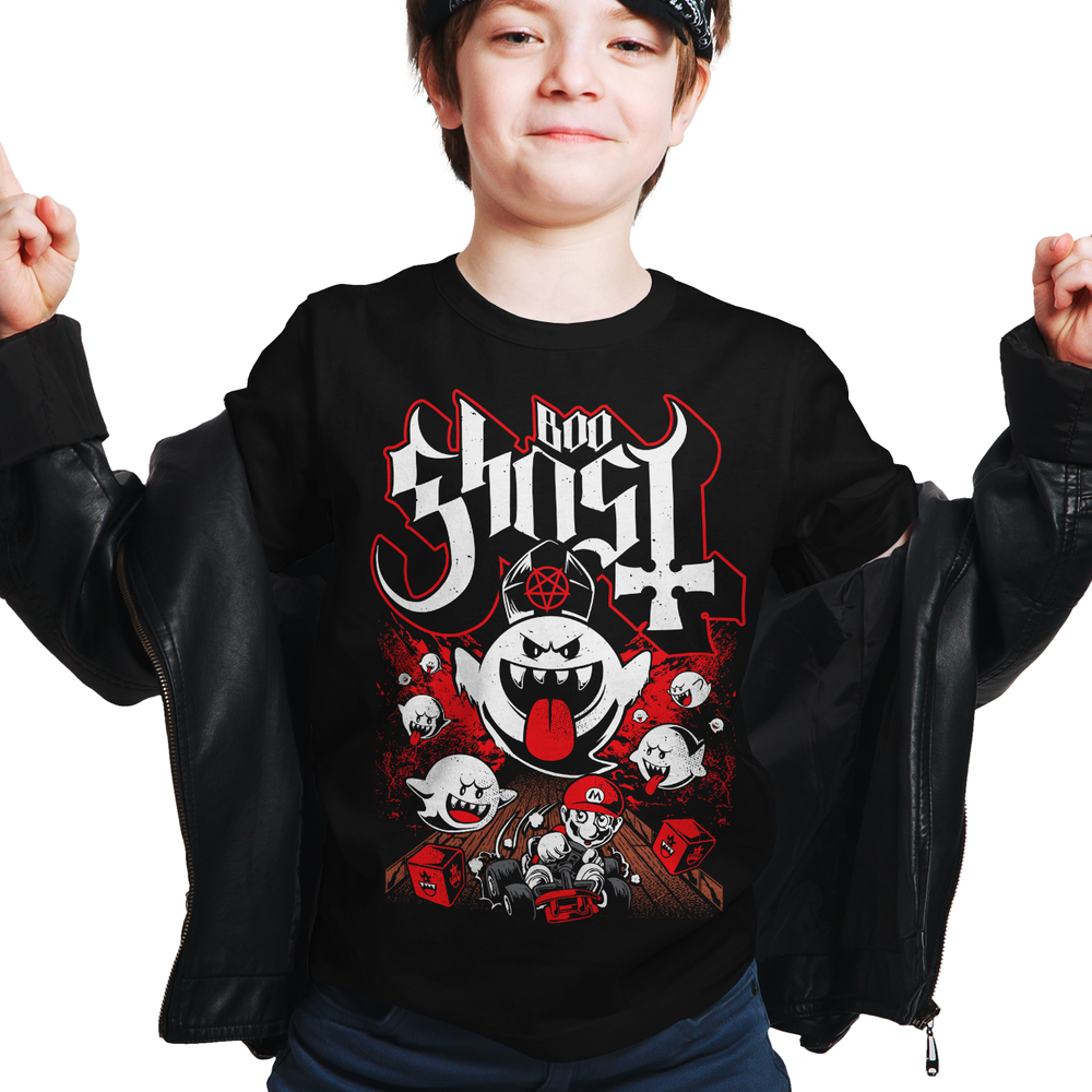 Heavy Metal Tees by Draculabyte l Made from 100% cotton, this unisex t-shirt rocks. Black T-shirt in sizes from small to 6X. Heavy Metal Tees by Draculabyte - Made from 100% cotton, King Boo, Ghost, Super Mario, SMB, Mario 3, Super Mario 64, Mario Kart, Mario Kart 64, Retro, Video Games, Gamer, Ghost Band, Papa Emeritus, Odyssey, SNES, Shirt Nintendo Shirt, N64, Store, Kids, Boy, Girl, Music, Gothic, Cute, Switch