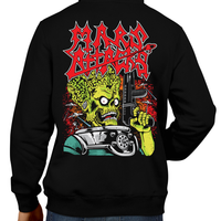 This unisex hoodie rocks. Black Hoodie For Men or Women. Sizes S to 5X - Read my lips , mercy is for wimps. Hoody, Jacket, Coat. Winter. Horror, Movie, Film, Scary, Halloween, Evil, Bloody, Killer, Murder, Jason, Freddy, Mars Attacks, UFO, Aliens, Aliens, Outer Space, Tim Burton, Jack Nicholson, Clothes, Shop, Clothing Store