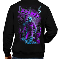 This unisex hoodie rocks. Black Hoodie For Men or Women. Sizes S to 5X - Read my lips , mercy is for wimps. Hoody, Jacket, Coat. Winter. Horror, Movie, Film, Scary, Halloween, Evil, Blood, Killer, Murder, Terror, Jason Voorhees, Friday the 13th, Camp Crystal Lake, Mask, Freddy VS Jason, Pamela, Counselor, Slasher, Shirt, Clothes