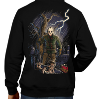 This unisex hoodie rocks. Black Hoodie For Men or Women. Sizes S to 5X - Read my lips , mercy is for wimps. Hoody, Jacket, Coat. Winter. Horror, Movie, Film, Scary, Halloween, Evil, Blood, Killer, Murder, Terror, Jason Voorhees, Friday the 13th, Camp Crystal Lake, Mask, Freddy VS Jason, Pamela, Counselor, Slasher, Shirt, Clothes