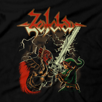 Heavy Metal Tees by Draculabyte l Made from 100% cotton, this unisex t-shirt rocks. Black T-shirt in sizes from small to 6X. The Legend of Zelda, Metalheads, Skull Kid, Retro Gamer, Graphic Art, Video Games, Breath of the Wild, Boss, Ganon, Ganondorf, TLOZ, Hyrule, Ocarina of Time, OOT, Majora's Mask, Nintendo Shirt, Hyrule, Triforce, NES, Space World 2000