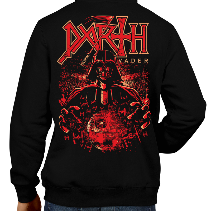This unisex hoodie rocks. Black Hoodie For Men or Women. Sizes S to 5X - Metalheads, Graphic Art, Rock, Movie, Film, Sci-Fi, Yoda, Baby Yoda, Jedi, The Force, Mandalorian, Boba Fett, ROTJ, ANH, Darth Vader, Han Solo, Princess Leia, Sith Lord, Dark Side, Anakin Skywalker, Death, Red, Tie Fighters, The Empire
