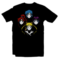 Heavy Metal Tees by Draculabyte l Made from 100% cotton, this unisex t-shirt rocks. Black T-shirt in sizes from small to 6X. Anime, Film, Animation, Japan, Japanese, Cartoon,  Sailor Moon, Sailor Mars, Saturn, Venus, Jupiter, Neptune, Mercury, Tuxedo Mask, Luna Artemis, Stick, Bohemian Rhapsody, Queen, Art, Store, Clothes, Shop