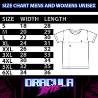 Heavy Metal Tees by Draculabyte l Made from 100% cotton, this unisex t-shirt rocks. Unisex Mens and Womens Size Chart. S M L XL 2X 3X 4X 5X 6X Tee, Shirt